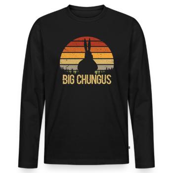 Big Chungus - Männer Premium Bio Langarmshirt - Schwarz - Vorne - Nico (187cm)