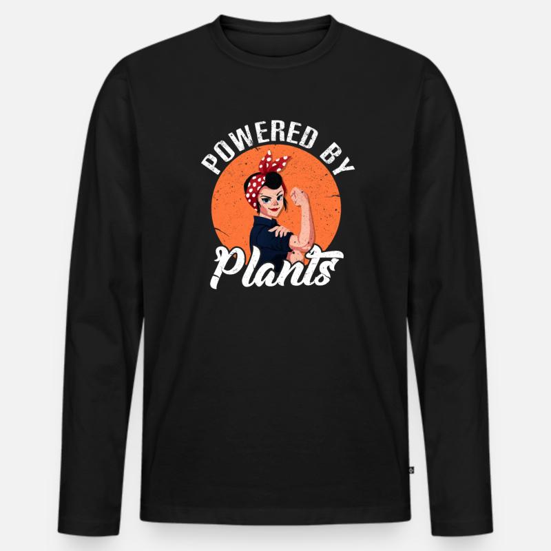 Vegan - Männer Premium Bio Langarmshirt - Schwarz
