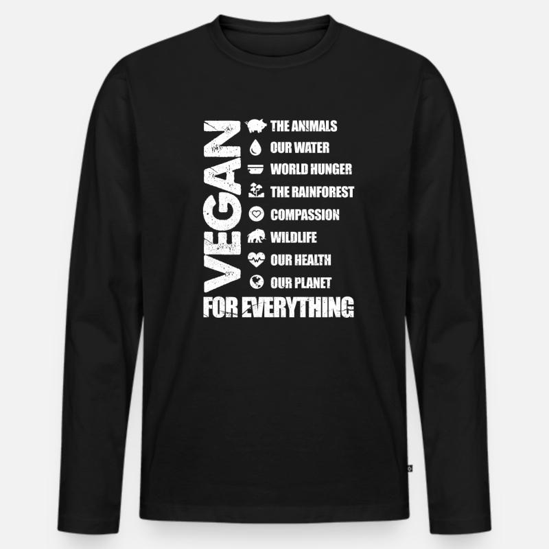 Vegan - Männer Premium Bio Langarmshirt - Schwarz
