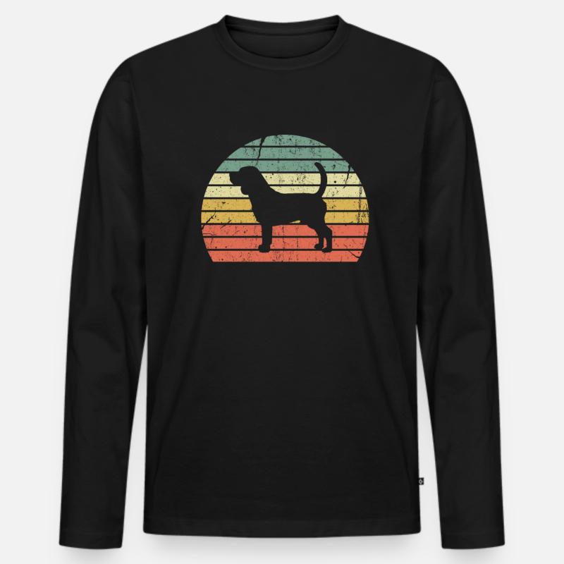 Beagle - Männer Premium Bio Langarmshirt - Schwarz