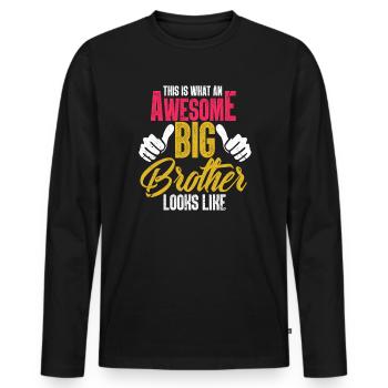 Big Brother - Men's Premium Organic Long Sleeve Shirt - black - Front - Nico (187cm)