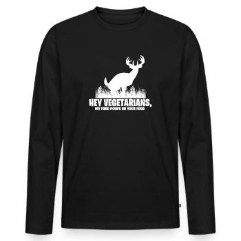 Jagd - Männer Premium Bio Langarmshirt - Schwarz - Vorne - Nico (187cm)