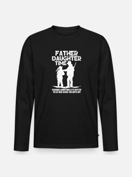 Hunting father daughter - Men's Premium Organic Long Sleeve Shirt - black