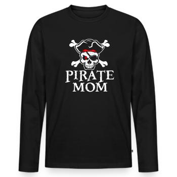 Pirate pirate pirates Cadeau de fête des mères - T-shirt manches longues Premium bio Homme - noir - Devant - Nico (187cm)