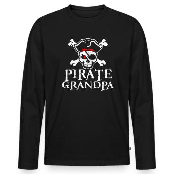 Pirate Papy Papy - T-shirt manches longues Premium bio Homme - noir - Devant - Nico (187cm)