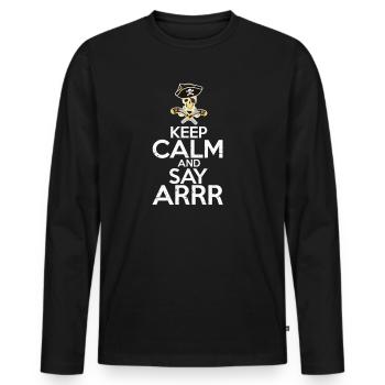 Pirate pirate pirate pirate piraterie - T-shirt manches longues Premium bio Homme - noir - Devant - Nico (187cm)