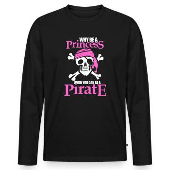 Pirate pirate pirate princesse fille de piratage - T-shirt manches longues Premium bio Homme - noir - Devant - Nico (187cm)