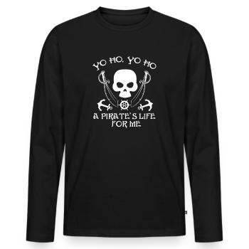 Pirate pirate pirate pirate piraterie - T-shirt manches longues Premium bio Homme - noir - Devant - Nico (187cm)