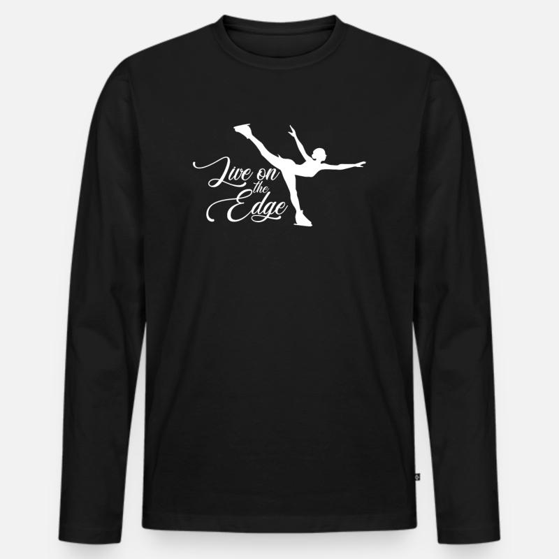Eiskunstlauf - Männer Premium Bio Langarmshirt - Schwarz