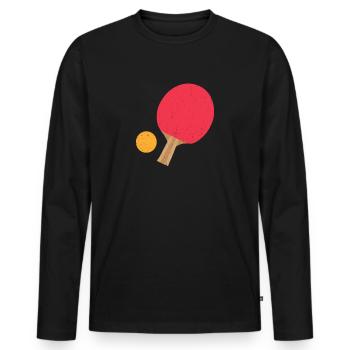 Tennis de table Ping Pong Ping Pong Gift - T-shirt manches longues Premium bio Homme - noir - Devant - Nico (187cm)