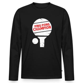 ping-pong - T-shirt manches longues Premium bio Homme - noir - Devant - Nico (187cm)