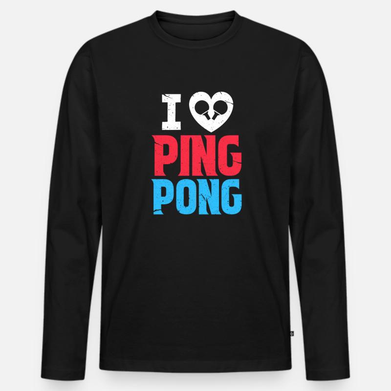 Pingpong - Männer Premium Bio Langarmshirt - Schwarz