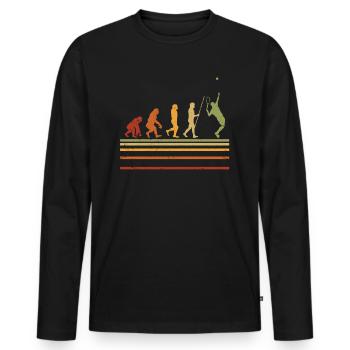 Tennis Evolution - Männer Premium Bio Langarmshirt - Schwarz - Vorne - Nico (187cm)