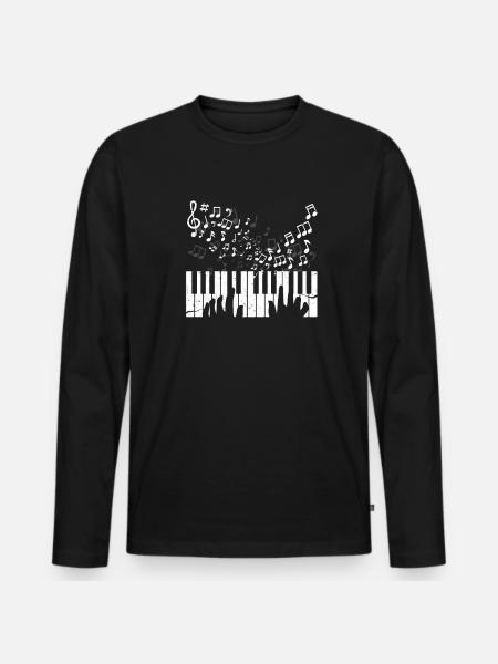 piano - Men's Premium Organic Long Sleeve Shirt - black