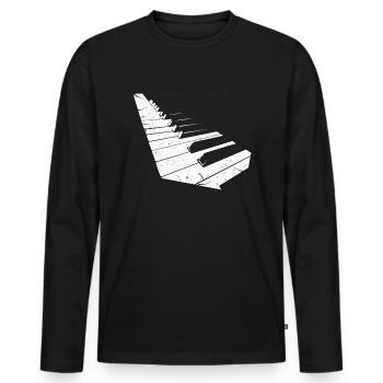 Piano Piano Pianist Pianist Music Gift - Men's Premium Organic Long Sleeve Shirt - black - Front - Nico (187cm)