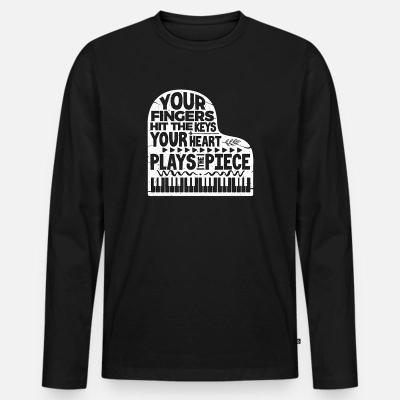 Piano - Männer Premium Bio Langarmshirt - Schwarz