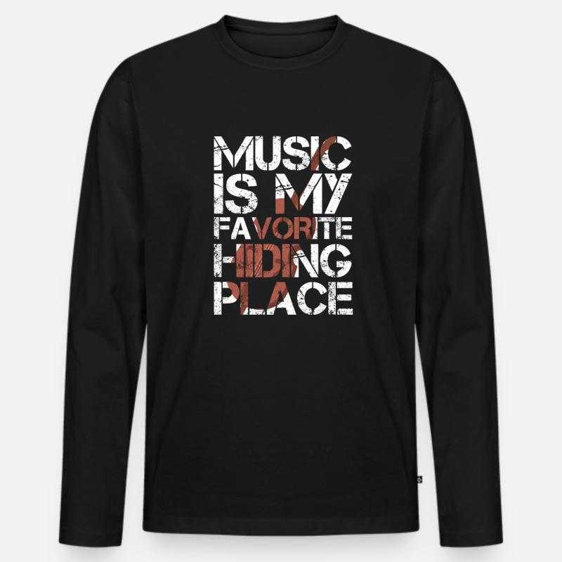 Violine - Männer Premium Bio Langarmshirt - Schwarz