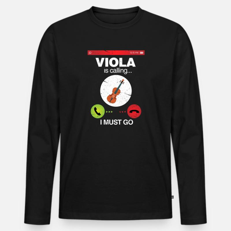 Viola - Männer Premium Bio Langarmshirt - Schwarz