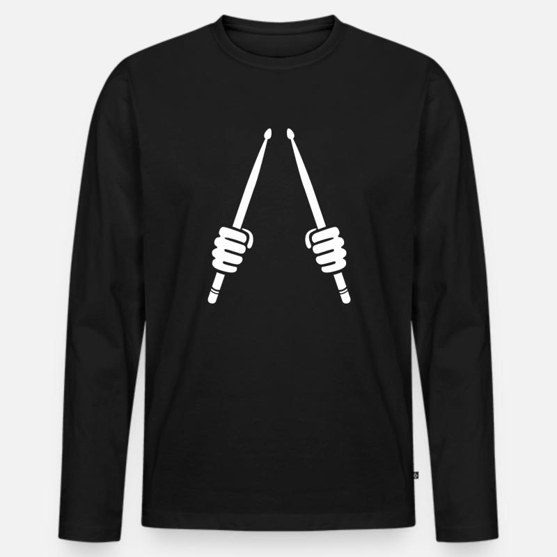 Schlagzeuger - Männer Premium Bio Langarmshirt - Schwarz