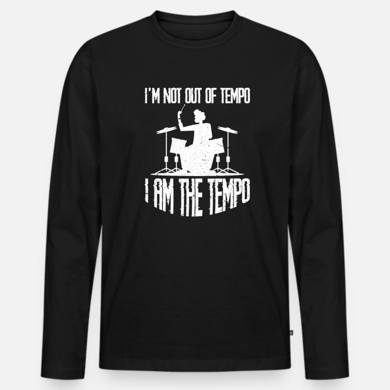 Drummer - Männer Premium Bio Langarmshirt - Schwarz