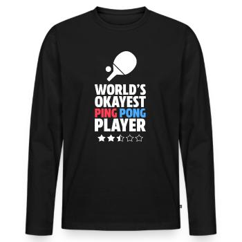 Ping Pong Ping Pong Cadeau - T-shirt manches longues Premium bio Homme - noir - Devant - Nico (187cm)