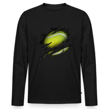 tennis - Men's Premium Organic Long Sleeve Shirt - black - Front - Nico (187cm)