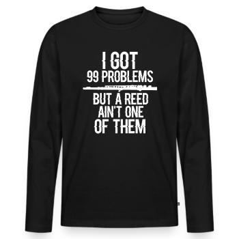 Flute Flute Flutes Orchestra Music Gift - Men's Premium Organic Long Sleeve Shirt - black - Front - Nico (187cm)