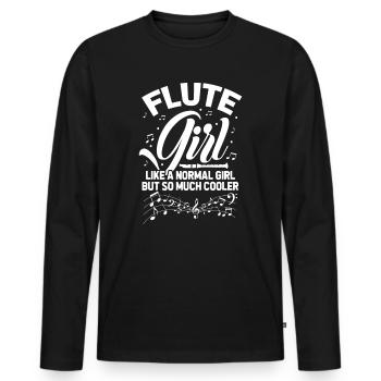 Flute Flute Flutes Orchestra Music Gift - Men's Premium Organic Long Sleeve Shirt - black - Front - Nico (187cm)