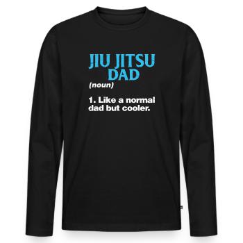 Cadeau de la fête des pères Jiujitsu père Jiu Jitsu Dad - T-shirt manches longues Premium bio Homme - noir - Devant - Nico (187cm)