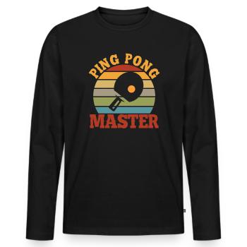 Ping Pong Ping Pong Cadeau - T-shirt manches longues Premium bio Homme - noir - Devant - Nico (187cm)