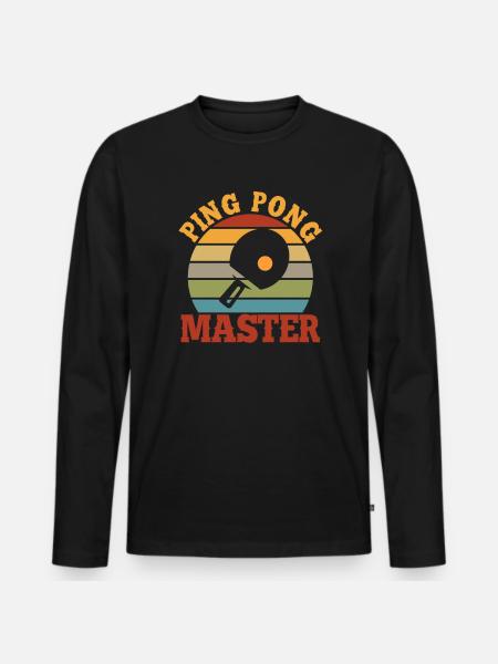 Ping Pong Ping Pong Cadeau - T-shirt manches longues Premium bio Homme - noir