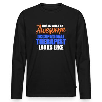 Occupational Therapist Occupational Therapy Therapist Gift - Men's Premium Organic Long Sleeve Shirt - black - Front - Nico (187cm)
