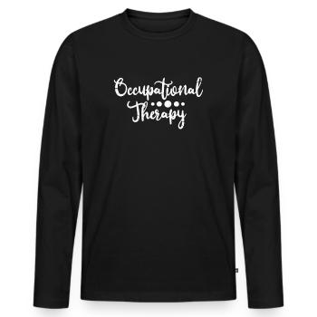 occupational therapist - Men's Premium Organic Long Sleeve Shirt - black - Front - Nico (187cm)