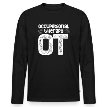 Occupational Therapist Therapy Therapist Occupational Therapy - Men's Premium Organic Long Sleeve Shirt - black - Front - Nico (187cm)
