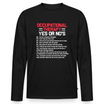 occupational therapist - Men's Premium Organic Long Sleeve Shirt - black - Front - Nico (187cm)