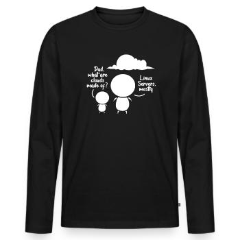 software developer - Men's Premium Organic Long Sleeve Shirt - black - Front - Nico (187cm)