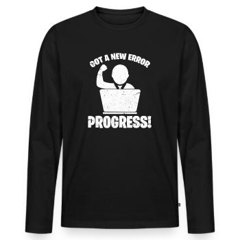 software developer - Men's Premium Organic Long Sleeve Shirt - black - Front - Nico (187cm)
