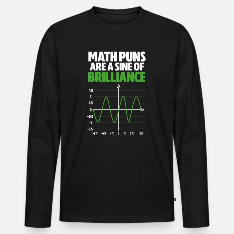 Mathe - Männer Premium Bio Langarmshirt - Schwarz