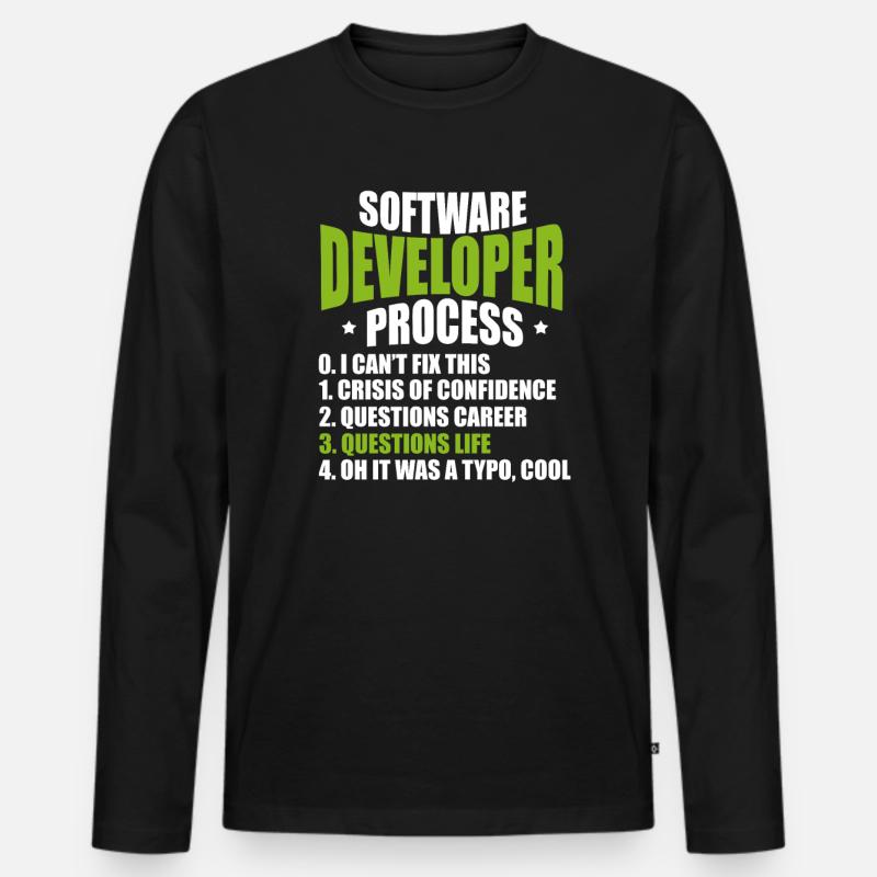 software developer - Men's Premium Organic Long Sleeve Shirt - black