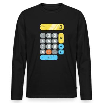 Math calculator Mathematics Mathematician - Men's Premium Organic Long Sleeve Shirt - black - Front - Nico (187cm)