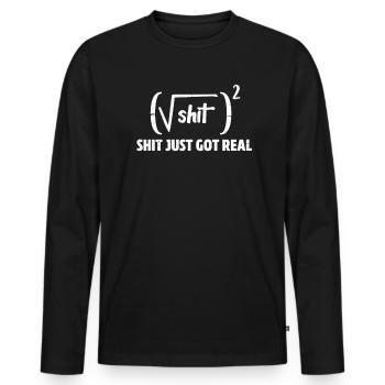 Mathe - Männer Premium Bio Langarmshirt - Schwarz - Vorne - Nico (187cm)
