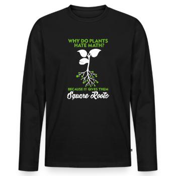 Mathe - Männer Premium Bio Langarmshirt - Schwarz - Vorne - Nico (187cm)