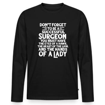 surgeon - Men's Premium Organic Long Sleeve Shirt - black - Front - Nico (187cm)