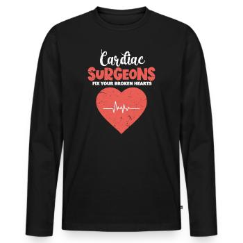 Heart Surgeon Heart Surgeon - Men's Premium Organic Long Sleeve Shirt - black - Front - Nico (187cm)