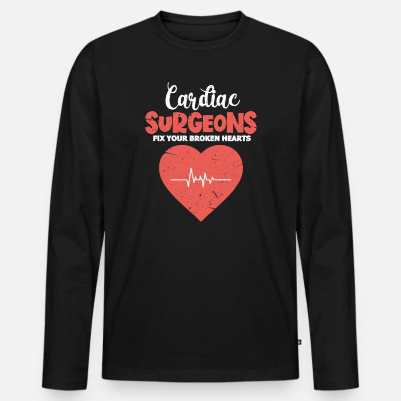 Herzchirurg Herzchirurgin - Männer Premium Bio Langarmshirt - Schwarz