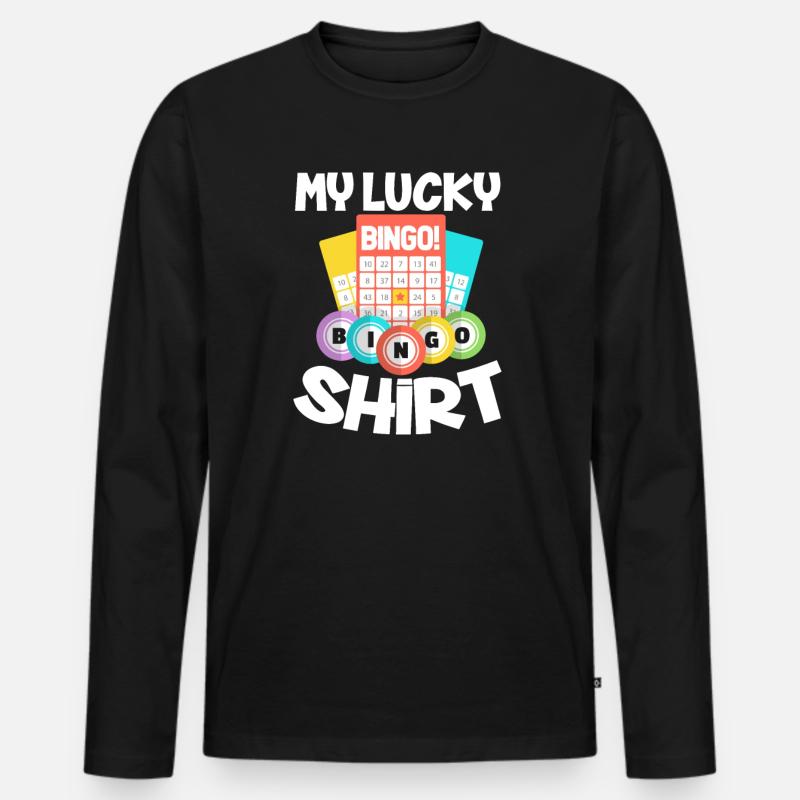 Bingo - Männer Premium Bio Langarmshirt - Schwarz