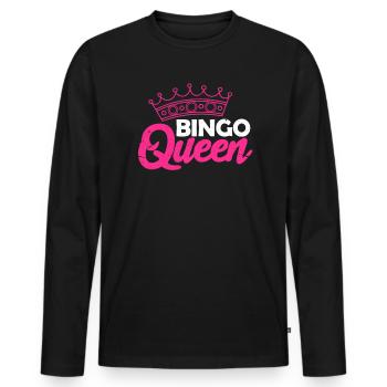 Bingo Königin Glücksspiel Lotto Oma Queen Geschenk - Männer Premium Bio Langarmshirt - Schwarz - Vorne - Nico (187cm)