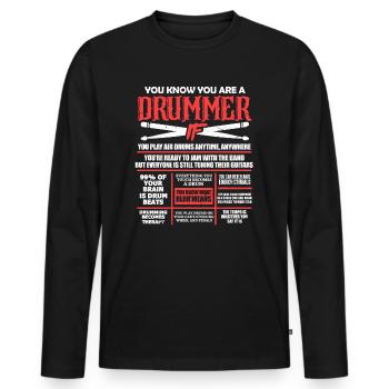Drummer - Männer Premium Bio Langarmshirt - Schwarz - Vorne - Nico (187cm)