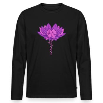 Namaste - Men's Premium Organic Long Sleeve Shirt - black - Front - Nico (187cm)