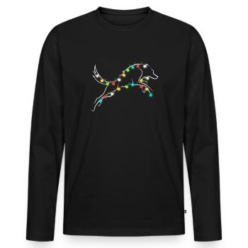 Wolf Christmas Weihnachten Wölfe Wolfpack - Männer Premium Bio Langarmshirt - Schwarz - Vorne - Nico (187cm)